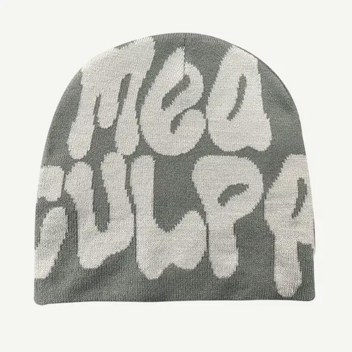 Mea Culpa tricot bonnets chapeau pour femmes hommes Couple Y2K quel est à la mode Bonnet Kpop laine