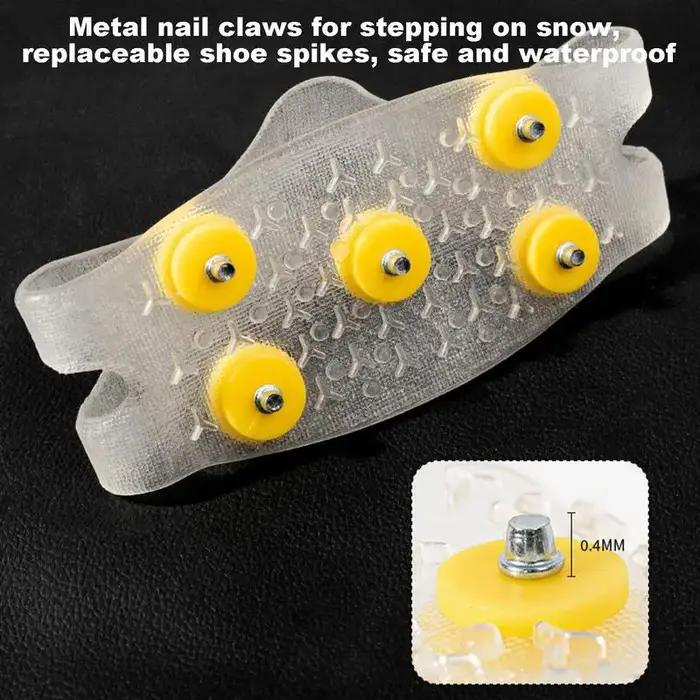 Crampons à glace en acier avec poignées de traction pour femmes et hommes, résistants à la rouille, adaptés aux chaussures de neige et de glace, sécurité et confort hivernal
