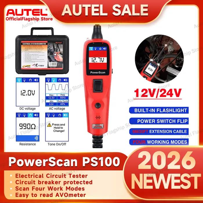 Le plus récent testeur d'aviomètre de Circuit d'outil de diagnostic de système électrique Autel PowerScan PS100 avec lampe de poche quatre Modes de travail