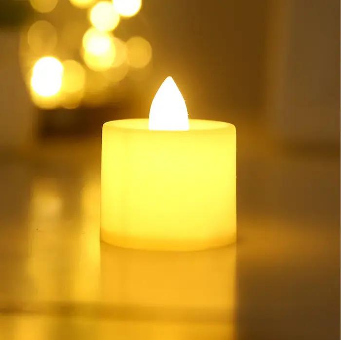 3/6/12/24 pièces sans flamme LED bougies chauffe-plat lumière de mariage