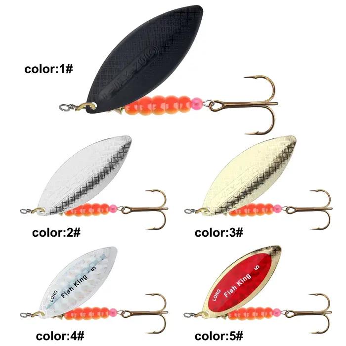 Leurre Spinner NGB 4.5g/7.0g/12.5g/17.4g/27.1g, Leurre Cuillère Métallique pour Brochet et Black-bas