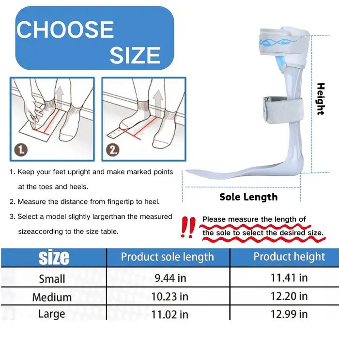 Attelle de pied tombant AFO, stabilisateur de pied tombant, support AFO pour la marche, léger, réglable, polyéthylène, convient à la plupart des chaussures facilement