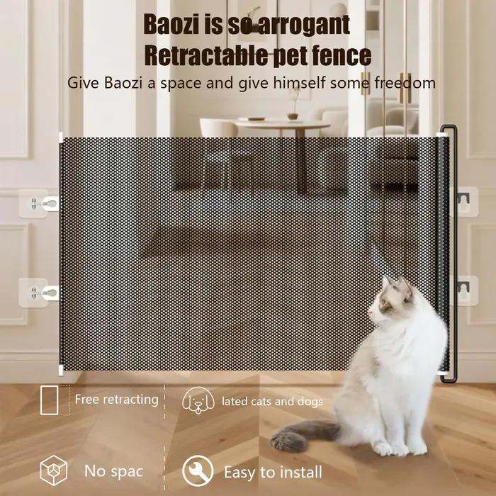 Barrière rétractable pour animaux de compagnie sans perçage