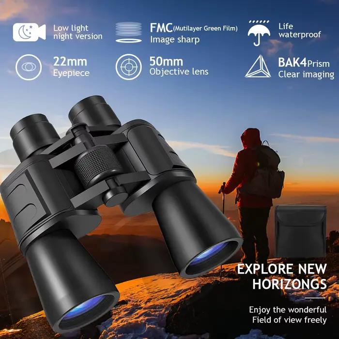 Jumelles Professionnelles 180x100 HD Vision Nocturne Longue Portée Étanche pour Chasse et Observation Extérieure