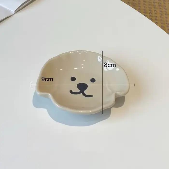 Assiette d'assaisonnement CZSAE en céramique dessin animé pour plats épicés et desserts créatifs occassions spéciales