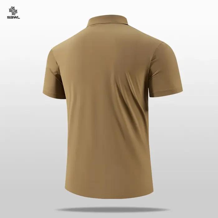 SBWL-Polo à fermeture éclair pour hommes, T-shirt à séchage rapide, Col rabattu, Manches courtes, St