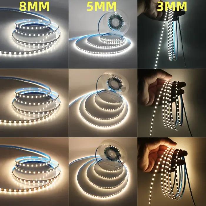 Bande lumineuse LED USB à intensité variable, DC5V, 3MM, 5MM, 8MM, largeur PCB, corde Flexible, 2835