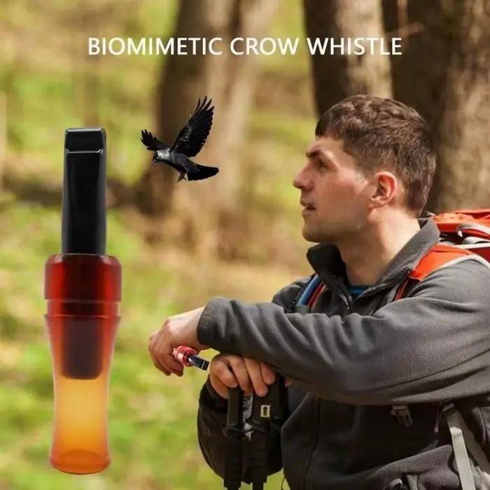 Appel corbeau leurre outil marron - Sifflet imitation cri corvidé - Appel oiseau chasse son réaliste
