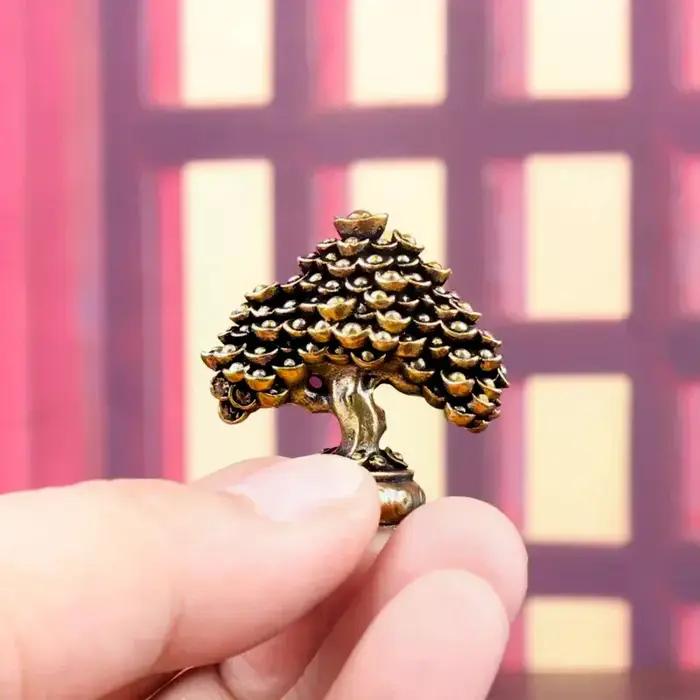 Figurine Feng Shui d'arbre de richesse en plastique gris clair ou vert clair pour maison et bureau, cadeau de pendaison de crémaillère de fortune, symbole de prospérité et de réussite