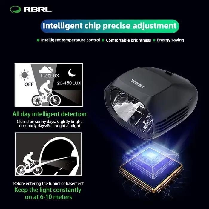 RBRL-Lampe de poche à induction intelligente anti-absorbe ouissement pour vélo, lampe de sauna pour