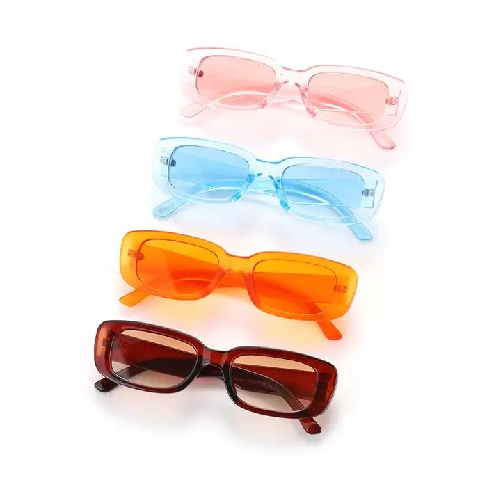 Lunettes de soleil randonnée voyage rectangle petit léopard noir - Modèle rétro chic unisexe UV400 2021