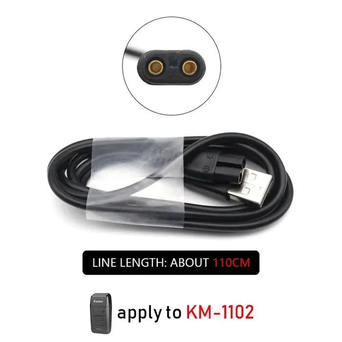 Pour Kemei KM-1102 Original USB chargeur câble professionnel tondeuse à cheveux