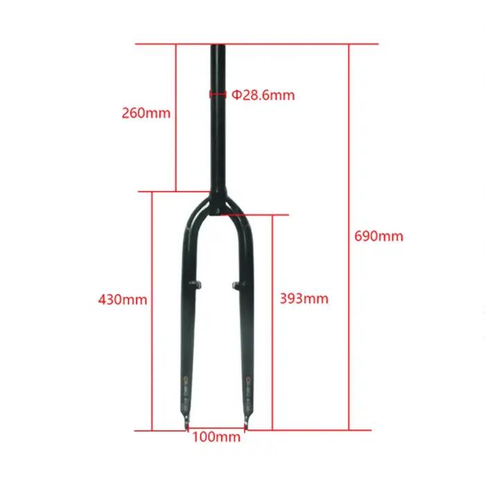 26/27.5ER DARKROCK CM-3 /CM-5 cr-mo Steels fourche avant 28.6mm disque et V frein vtt fourche rigide