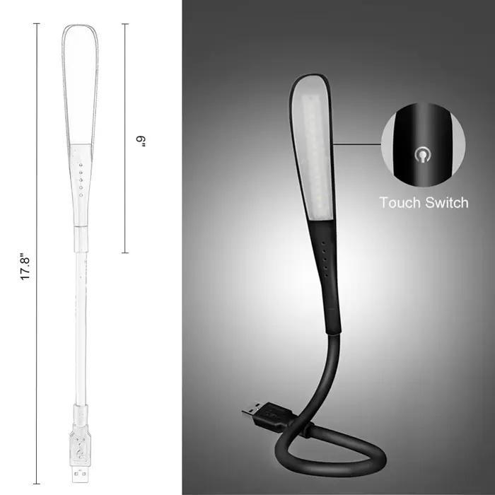 Mini lumière USB pour ordinateurs portables, capteur tactile, lumière LED pour livre, batterie exter