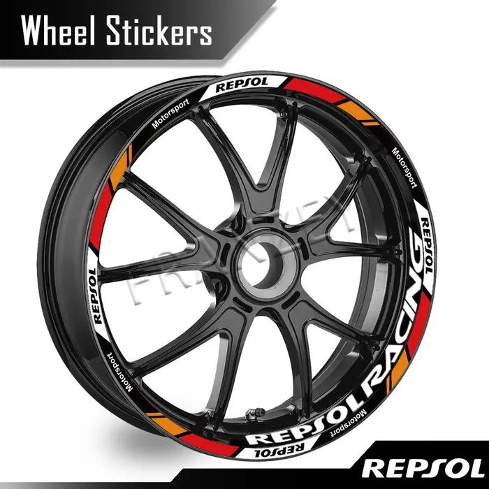Autocollant de roue de moto pour HONDA CBR250R VFR 400 CBR600RR CBR1000RR Repsol, bande réfléchissan