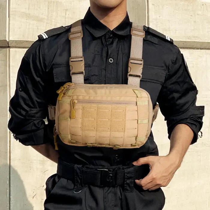 Sac de poitrine tactique avec étui pour pistolet EDC