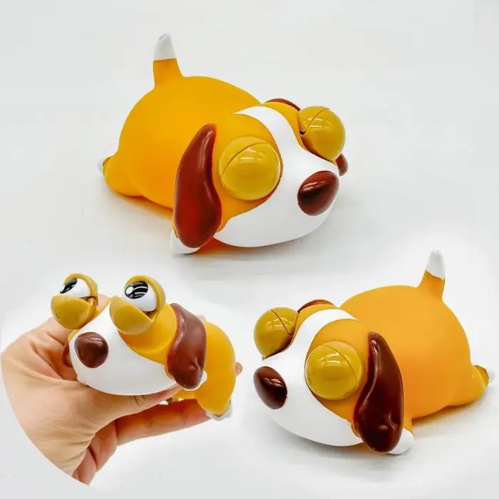 Jouet anti-stress à presser Chien endormi, jouet sensoriel amusant en forme d'animal, décoration Kawaii, cadeau créatif pour anniversaire et fêtes