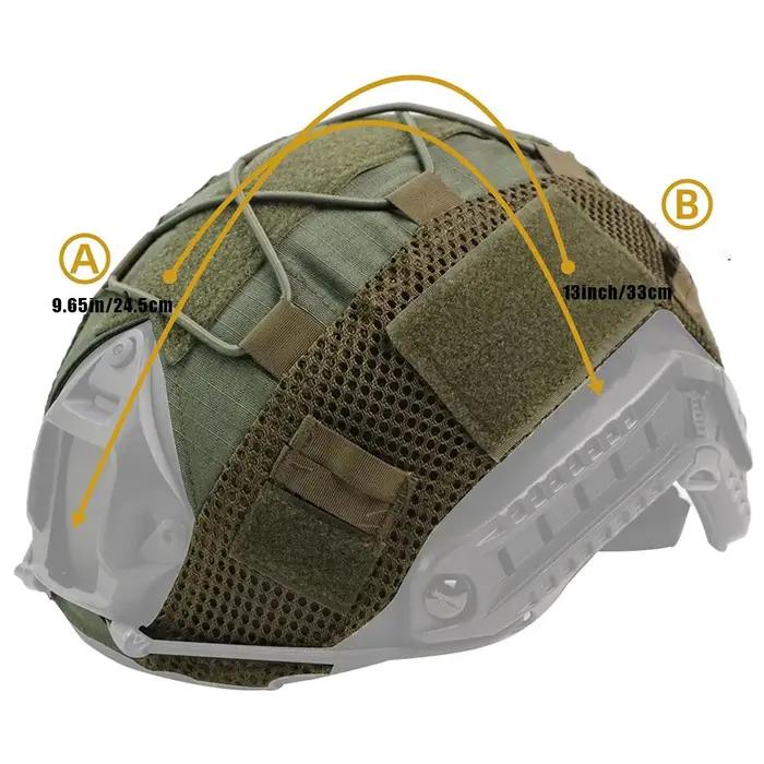 Housse de casque tactique avec poche filet : protection et rangement pour casques de chasse et paintball