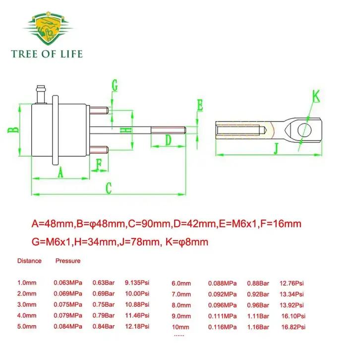 Actionneur de pression de 0,6 à 1,3 bars TB25 TB28 GT25 – Pièces de turbo, soupape de décharge inter