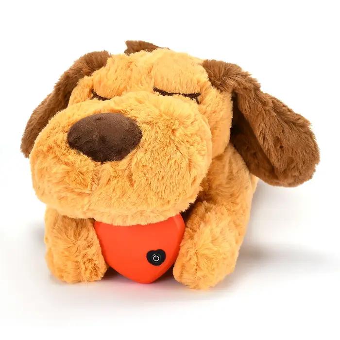 Jouet en peluche à battement de cœur pour chiens réduction anxiété adaptation nouveau milieu aide au sommeil durable