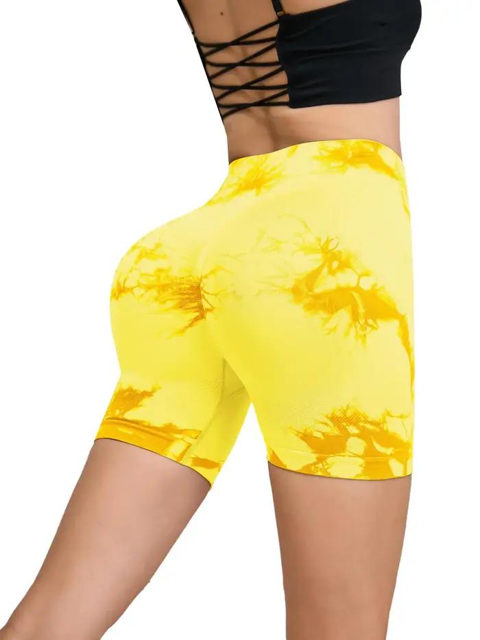 Pantalon de Fitness sans couture teint par nouage pour femmes, taille haute et levage des hanches, s