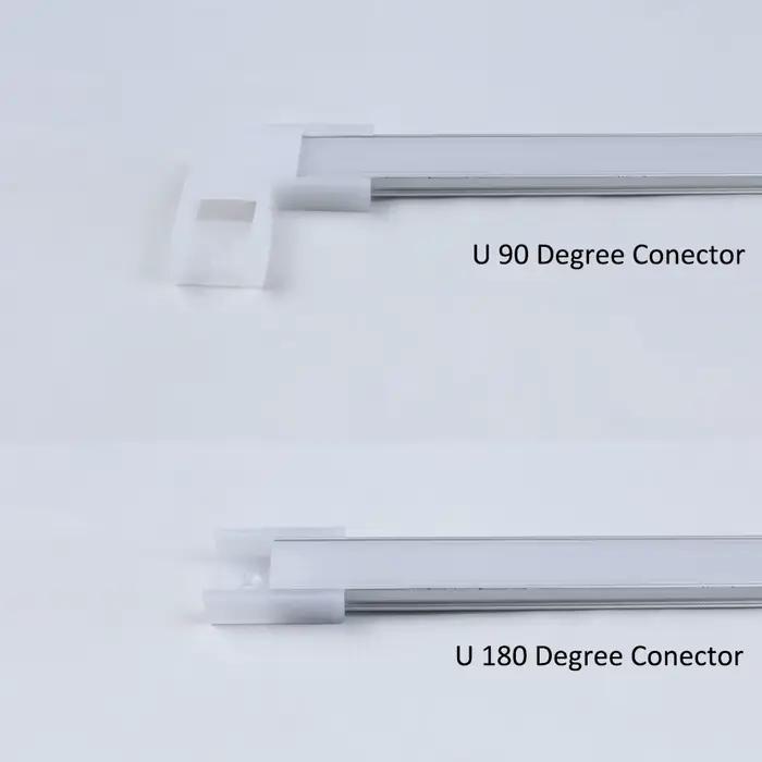 Profilé en aluminium LED, 0.5 m/pièce, coin en forme de U/V/W pour barre de bande LED 5050 2835, sup