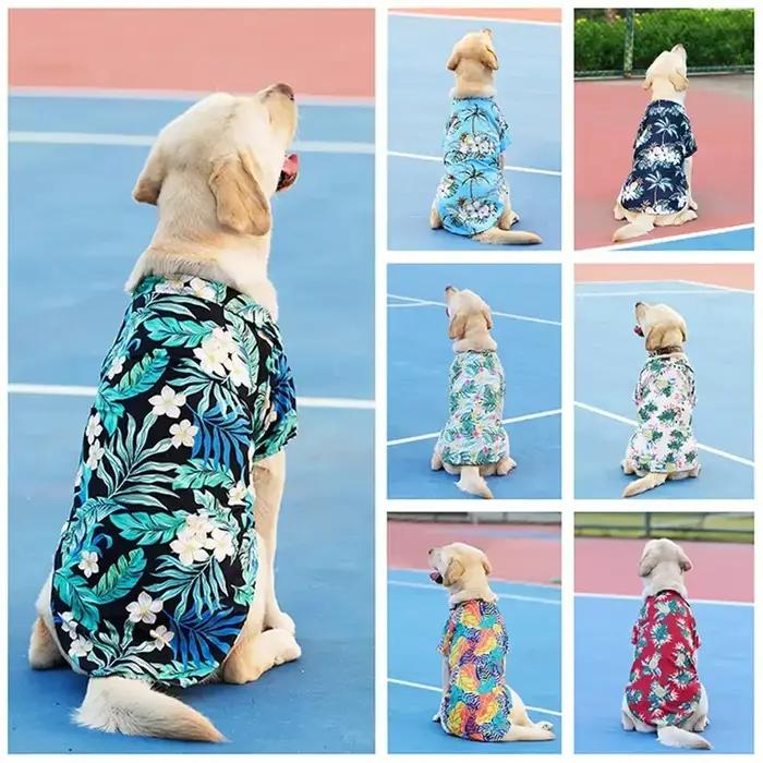 Chemise hawaïenne d'ananas de plage pour chien de petite et moyenne taille