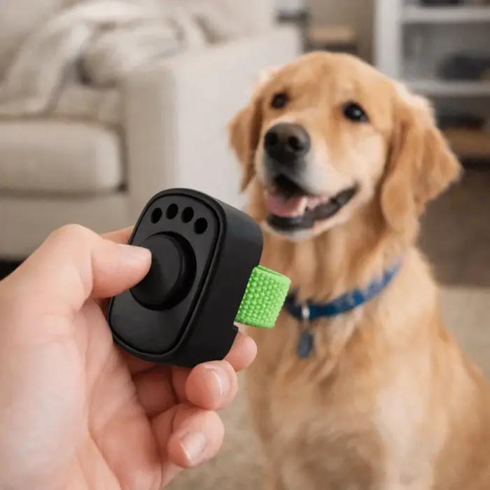 Cliqueurs d'entraînement professionnels pour chiens, mini-cliqueurs à doigt légers, sans batterie, interactifs, sonores