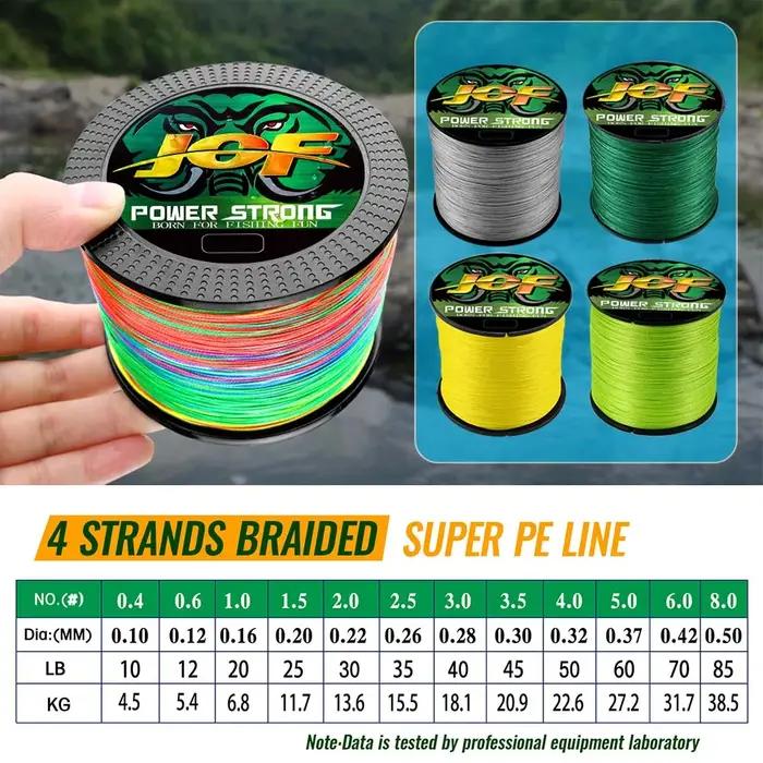 JOF 4 brins tressés x4 300M 100M ligne de pêche à la mouche fil Multifilament Pesca 10-85LB carpe me
