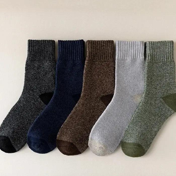 5 paires chaussettes chasse laine mérinos - Randonnée hivernale confort thermique
