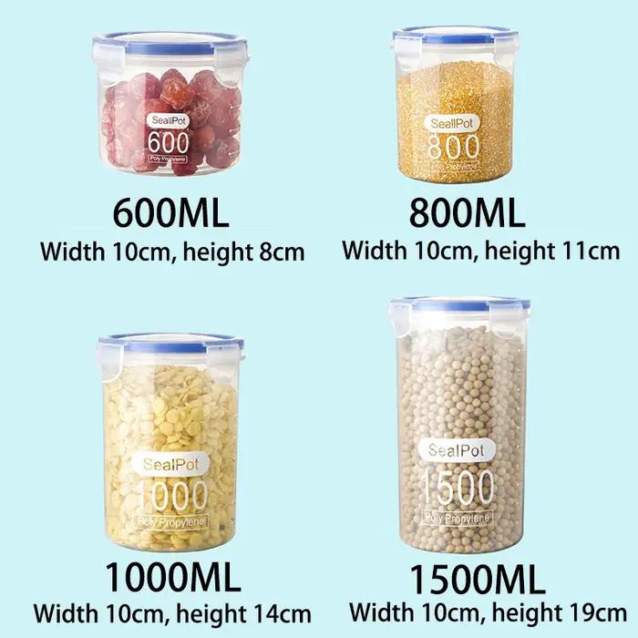 Boîte de rangement scellée transparente à la japonaise pour stockage de céréales et aliments humides, réservoir de stockage de cuisine, multifonctionnelle pour usage domestique et professionnel