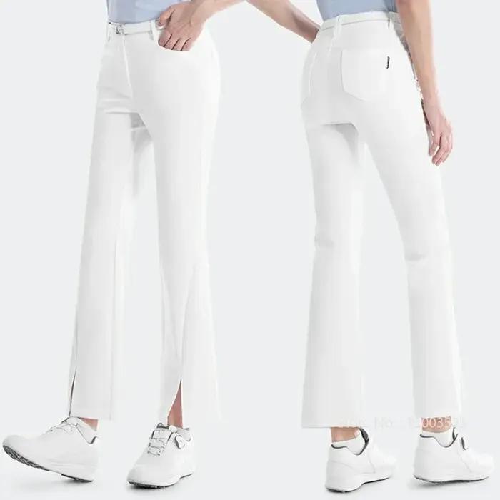 PGM femmes vêtements cheville évasé pantalon de Golf taille haute pantalons de Golf dames printemps pantalons de sport élastique fendu mince pantalons de survêtement