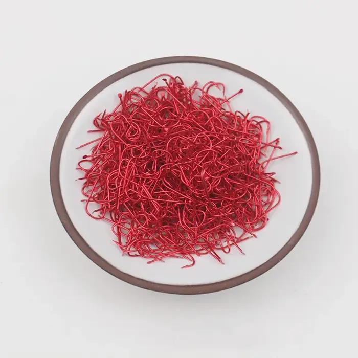 100 pièces d'hameçons de pêche série 1 # -8 # Hameçon barbelé en acier à haute teneur en carbone,