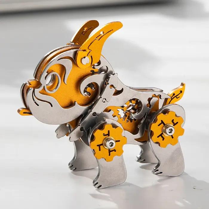 Puzzle 3D en Métal MOKR Bulldog Pour Adultes Occasions Spéciales Construction Artisanat Ingéniosité