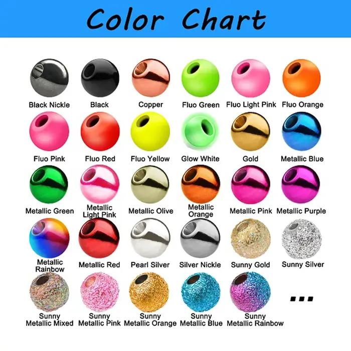 Perles tungstène Aventik 25pc 2.5-4.6mm montage mouche pêche nymph head ball multi-couleurs accessoire