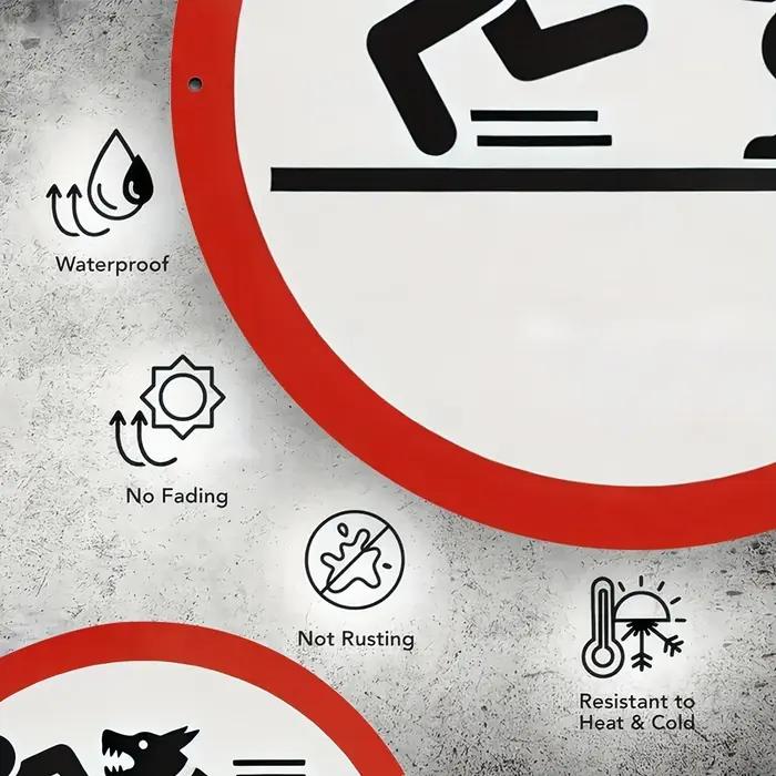 Panneau d'avertissement d'attaque de chien rond