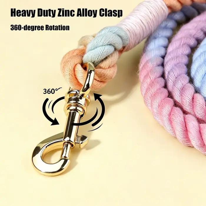 Laisse pour animaux de compagnie en corde de coton tressée à la main, couleur macaron, pour promenades en extérieur, pour petits chiens, chiots et chats, douce et durable