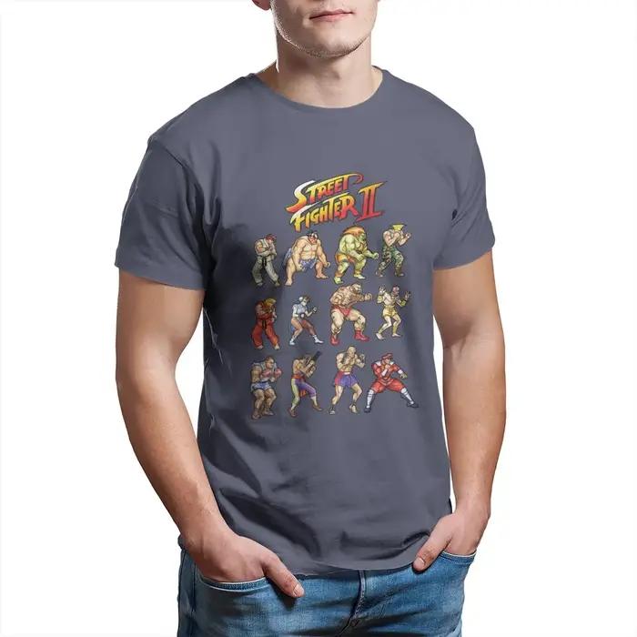 Street Fighter Street warrior imprimé t-shirt 100% coton Vintage vêtements pour hommes grande taille t-shirt imprimé