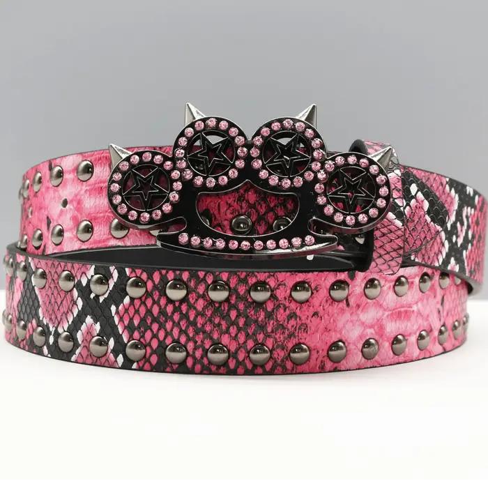 Ceinture à griffes de tigre Y2K en métal pour homme et femme avec motifs rock punk et alliage de diamant pour tenues décontractées occasions spéciales