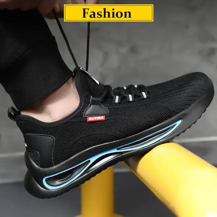 Bottes de travail respirantes en maille aérée avec embout métallique pour homme et femme sécurité et confort printemps automne