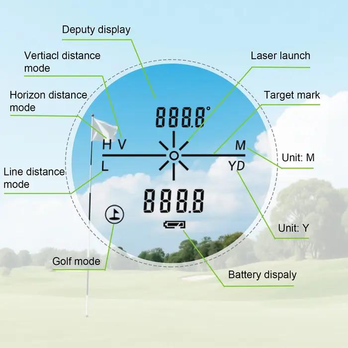 Télémètre laser pour chasse et golf avec verrouillage de drapeau, compensation de pente, précision de ±1 yard pour occasions extérieures