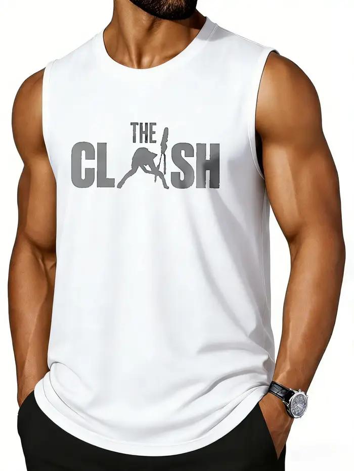 Débardeur homme en coton et élasthanne avec logo Clash dessin animé pour tenues décontractées été