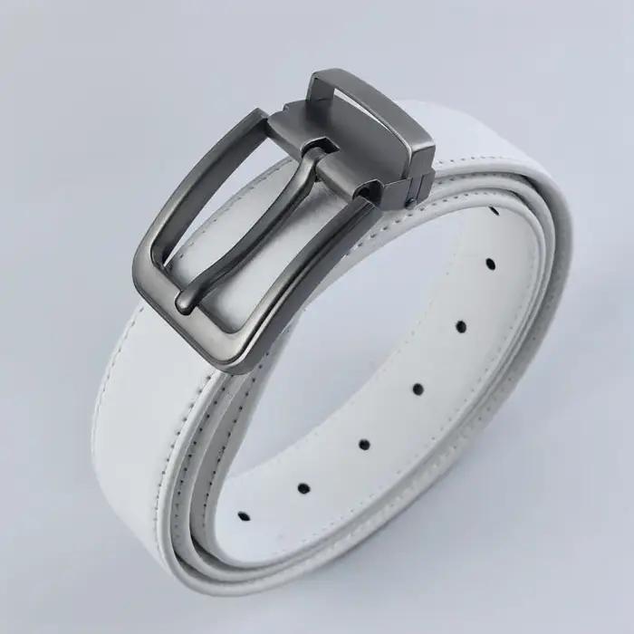 Version coréenne Golf ceinture en cuir blanc boucle ardillon pantalons pour jeunes ceinture décontra