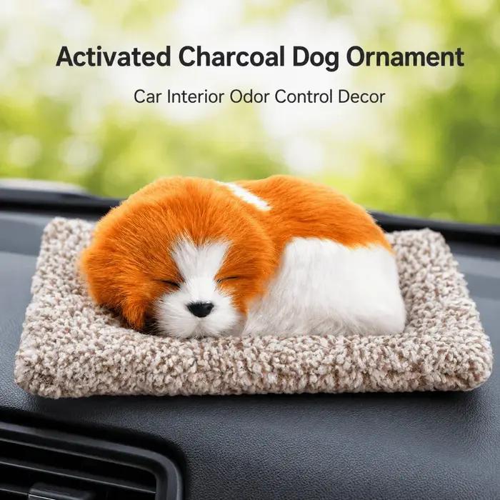 Ornement de voiture pour chien, sac de charbon actif universel pour désodorisant d'intérieur de voiture, absorbeur de formaldéhyde, poupée pour animaux de compagnie, jouet en charbon de bambou