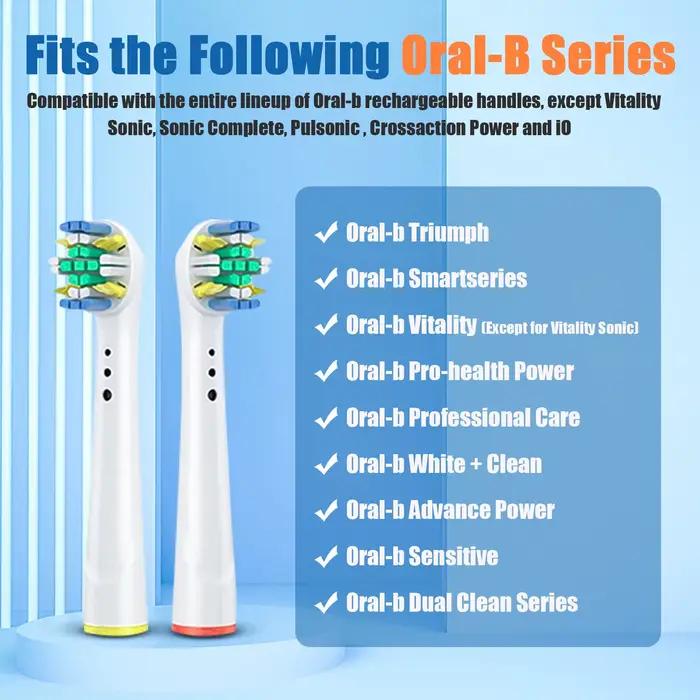 Tête de brosse à dents électrique remplaçable, 4/8/12/16/20 pièces, Compatible avec Oral-B blanc, pu