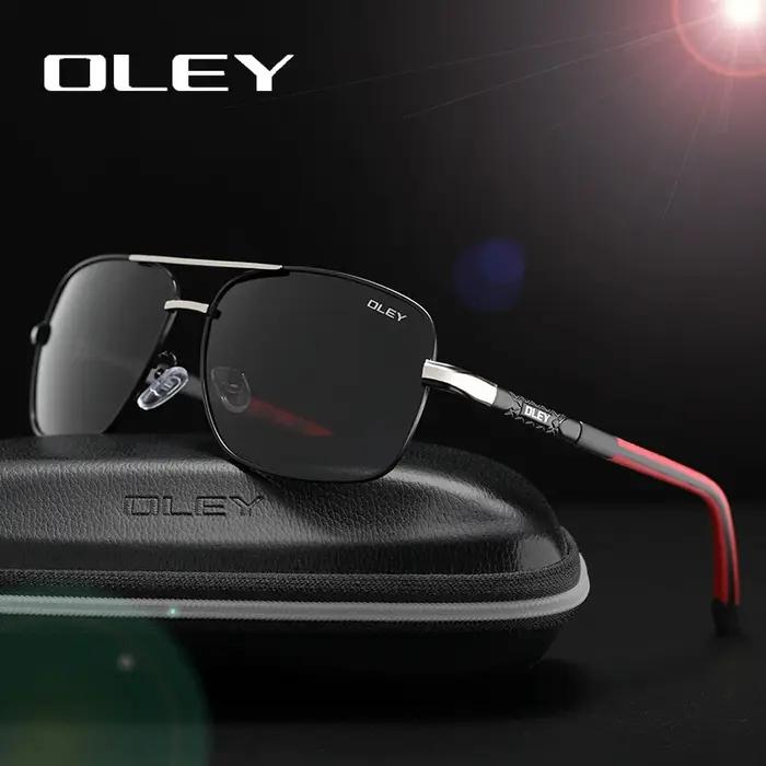OLEY — Lunettes de soleil à verres polarisés pour hommes, mode contemporaine, protection des yeux, a