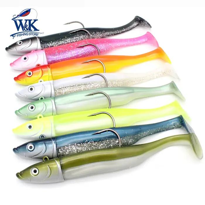 KIT d'appâts souples avec queue de pagaie 120g JIG 14.5cm, pour poisson roche, morue, Pollock, leurr