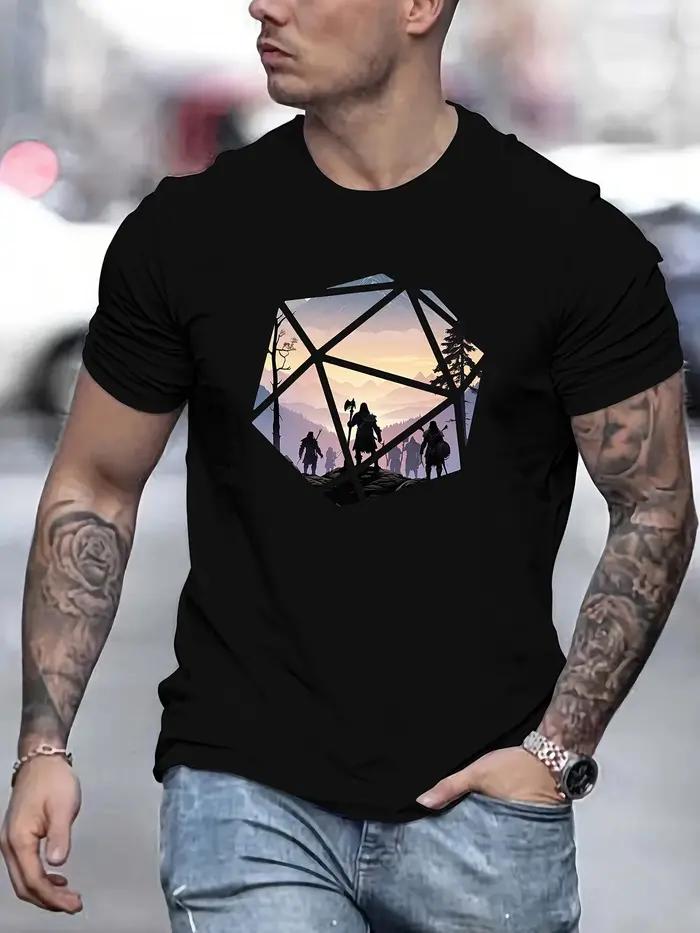 T-shirt imprimé Viking People On A Dice pour hommes