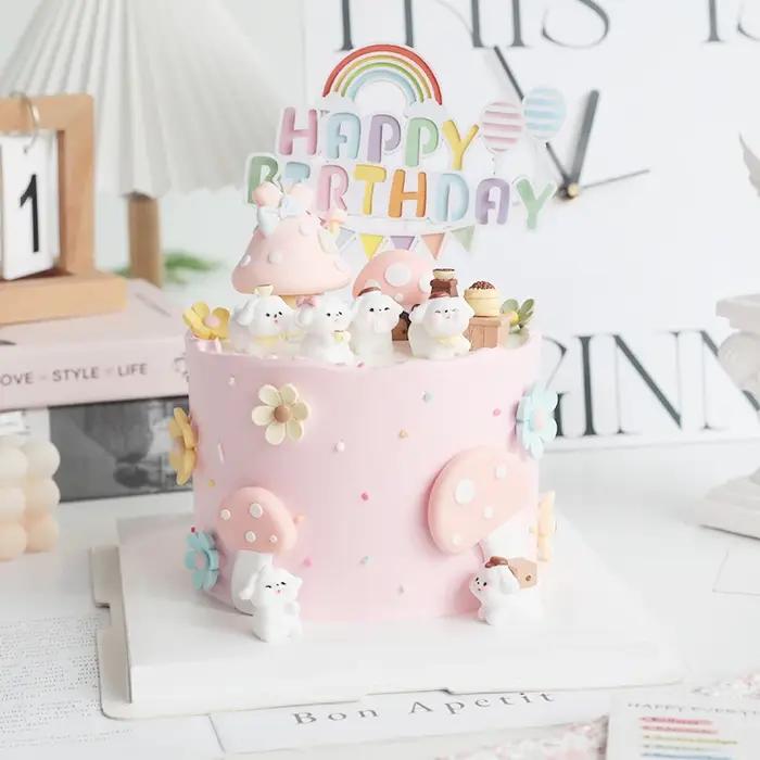 Figurines de décoration de gâteau en forme de chien mignon PVC pour thème de chien et fêtes d'anniv bébé
