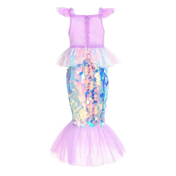 Robe sirène pour filles, breloque princesse Cosplay, Costume scintillant à paillettes pour enfants,